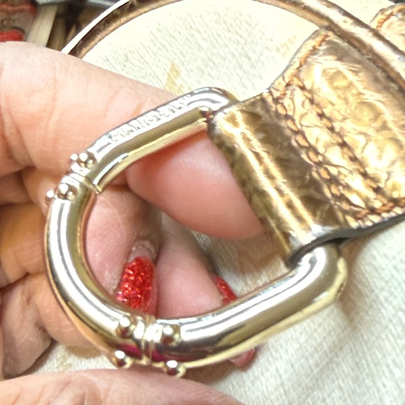 Metro City Monogram Satchel – Cream with Metallic Bronze Trim - Picture 9 of 13